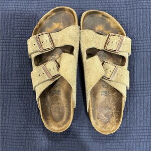 Birkenstock Tan Suede Double Strap Sandals